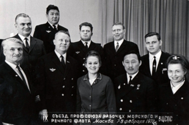 Участники IX съезда профсоюза рабочих морского и речного флота. Москва. 7-8 февраля 1972 года